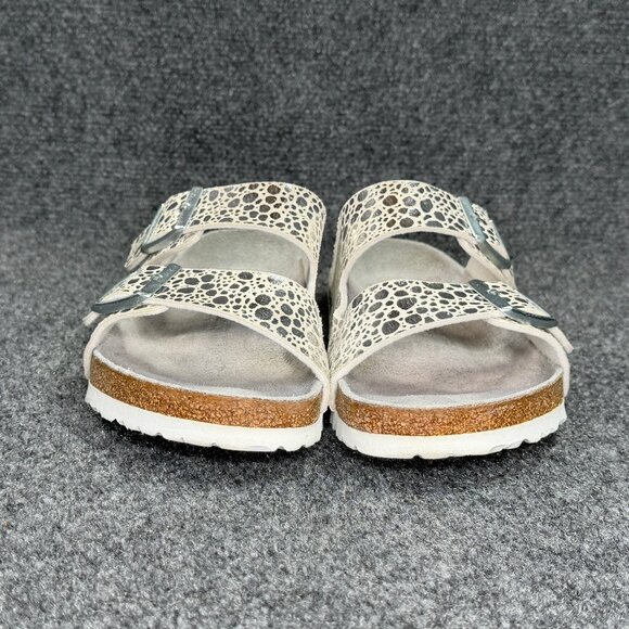 Birkenstock Arizona Sandals Women's Size 10 Silver Grey Buckle Slide Flip Flops - Picture 2 of 13